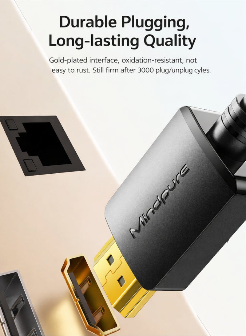 مينديبوريت كابل Mindpure من Micro HDMI إلى HDMI بطول 2 متر، دقة 4K@60Hz HDR، محول Micro HDMI إلى HDMI، سلك HDMI 2.0 عالي السرعة للكاميرا، جوبرو، سوني A6000، وبطاقة التقاط الفيديو - Image 2